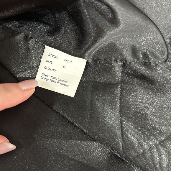 Saint Tropez Black Leather Asymmetrical Zip Jacket With Pockets Size M - Picture 6 of 11